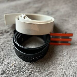 Adidas 3-Stripe Buckle Belt Black & White Men's Belt Set